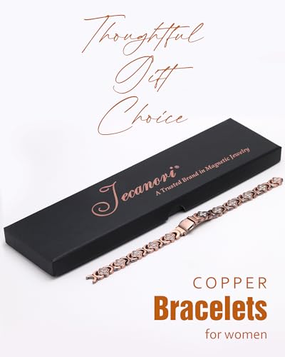 Pulsera de cobre puro para mujer Jecanori, pulseras magnéticas curativas eficaces