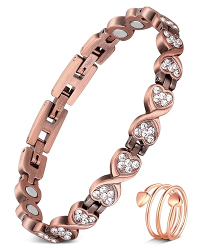 Pulseras de cobre puro para mujeres, pulseras magnéticas de cobre eficaces para mujeres
