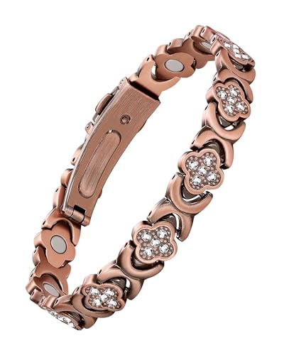 Pulsera de cobre puro para mujer Jecanori, pulseras magnéticas curativas eficaces
