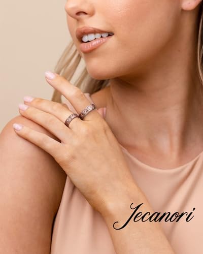 Anillos de cobre para mujeres, anillos de terapia magnética de cobre puro, anillos de drenaje linfático para mujeres (flor de cobre)
