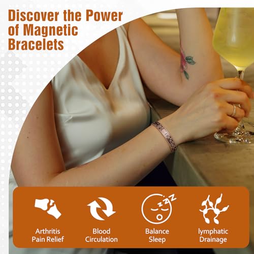 Pulseras magnéticas de cobre Jecanori de 2 piezas para mujeres y hombres para artritis y articulaciones