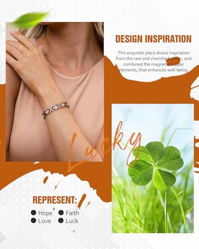 Pulsera de cobre puro para mujer Jecanori, pulseras magnéticas curativas eficaces