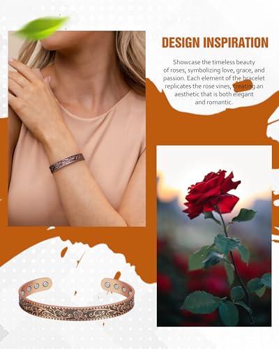 Pulsera y anillo de cobre para mujer, pulseras magnéticas de drenaje linfático y anillo de desintoxicación linfática