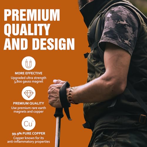 Pulseras magnéticas de cobre Jecanori 3X Strength para hombres