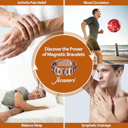 Pulseras magnéticas de cobre Jecanori 3X Strength para hombres