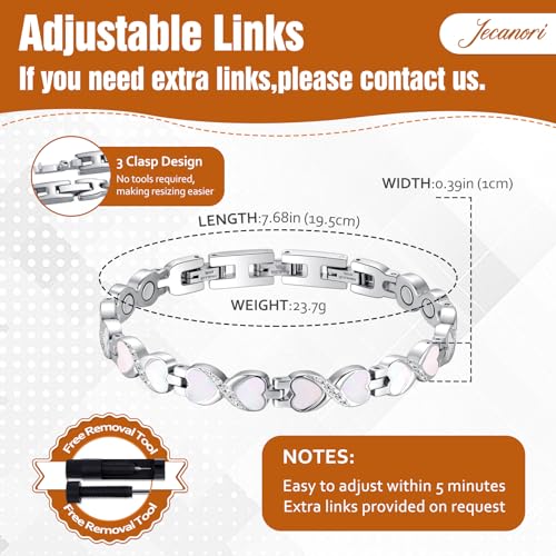 Pulseras magnéticas eficaces Jecanori para mujeres