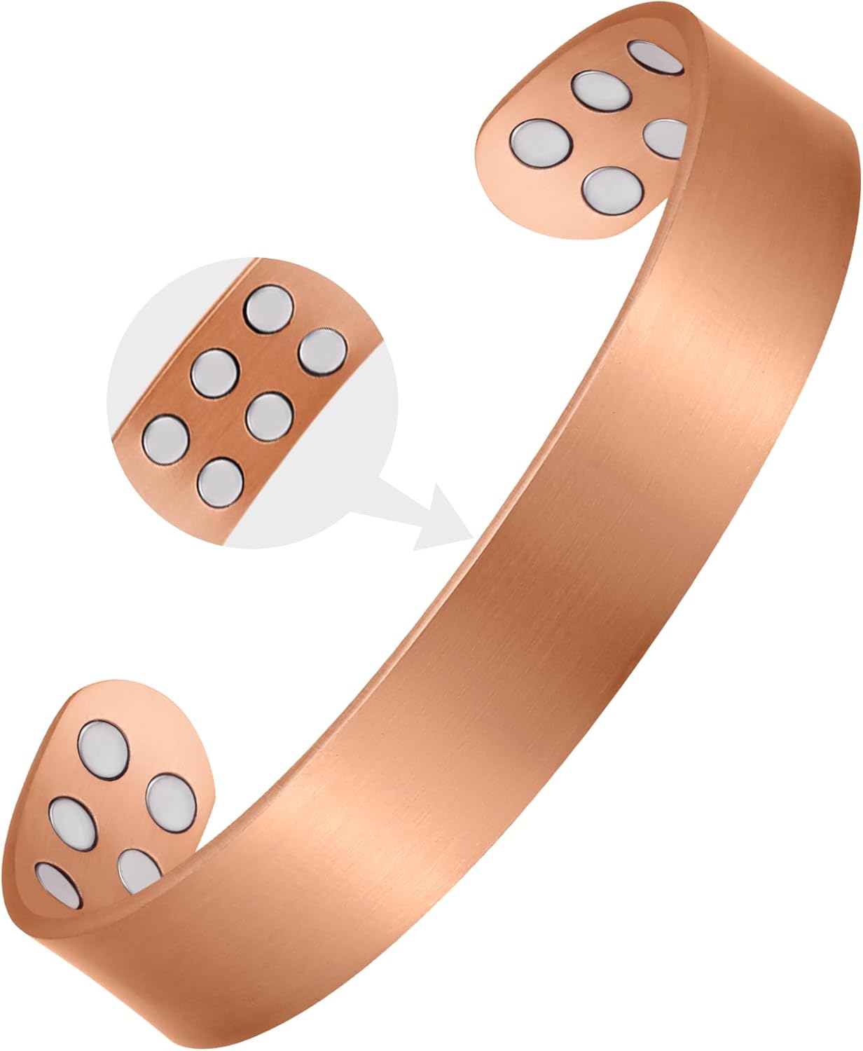 Pulsera de cobre Jecanori para hombre, pulsera de cobre puro al 99,99 %, pulsera magnética para hombre con resistencia 18X, regalo de joyería de cobre
