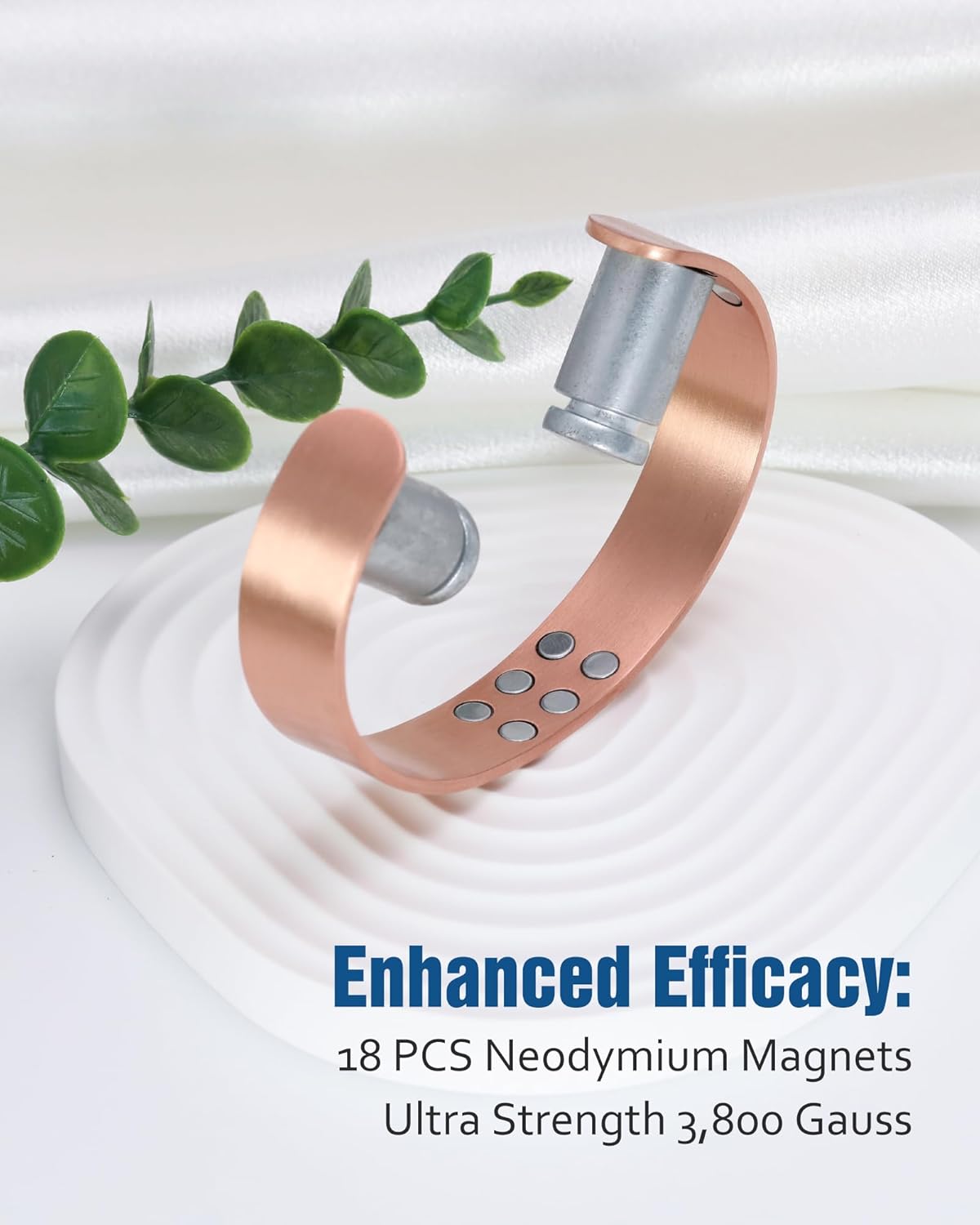 Pulsera de cobre Jecanori para hombre, pulsera de cobre puro al 99,99 %, pulsera magnética para hombre con resistencia 18X, regalo de joyería de cobre