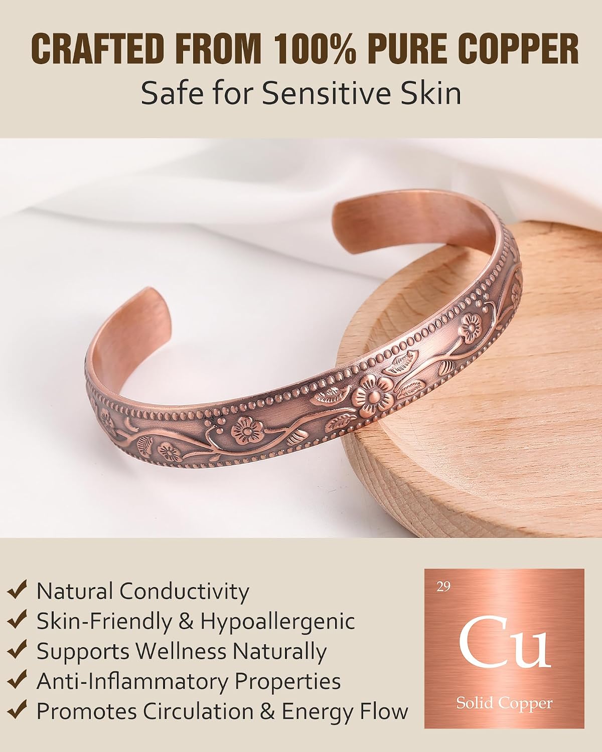 100% Pure Copper Bracelets for Women & Men