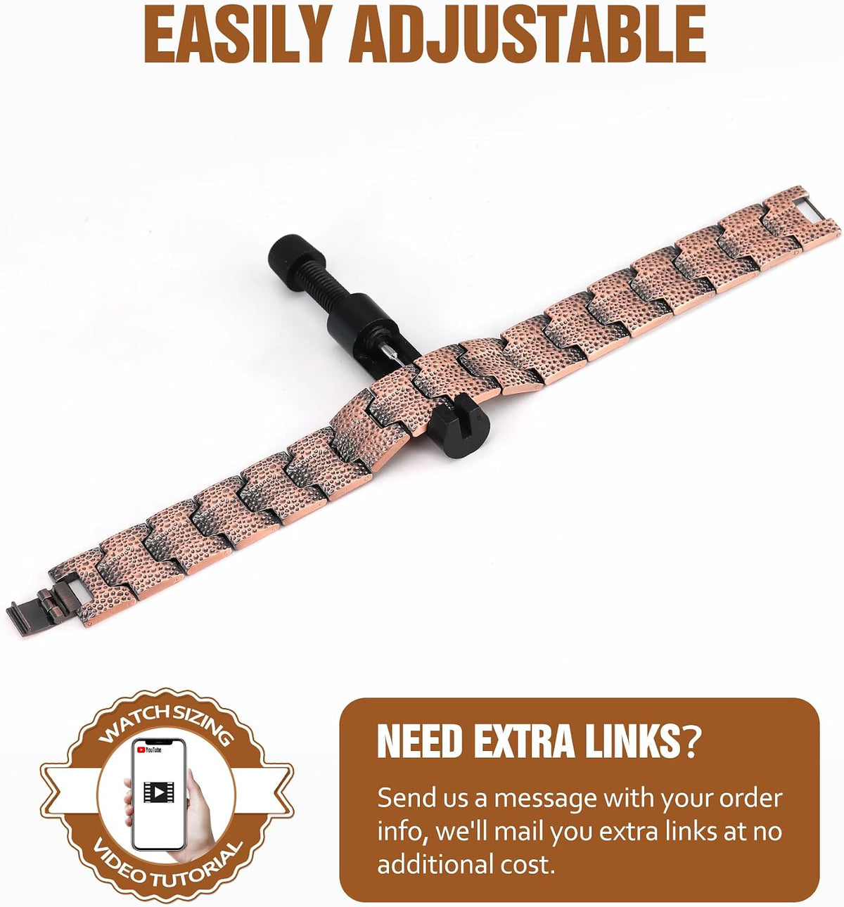 Jecanori 3X Strength Magnetic Copper Bracelets for Men