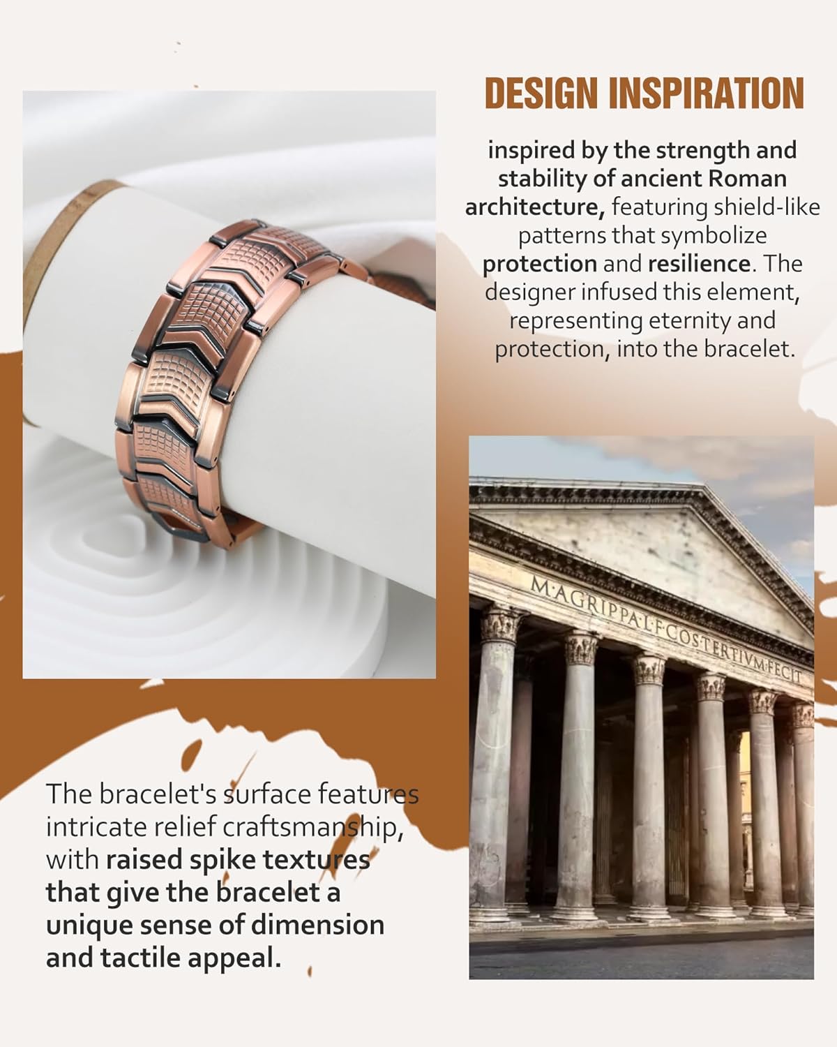 Pulsera de cobre Jecanori para hombre, pulseras magnéticas de resistencia 3X para hombre, cierre plegable de primera calidad
