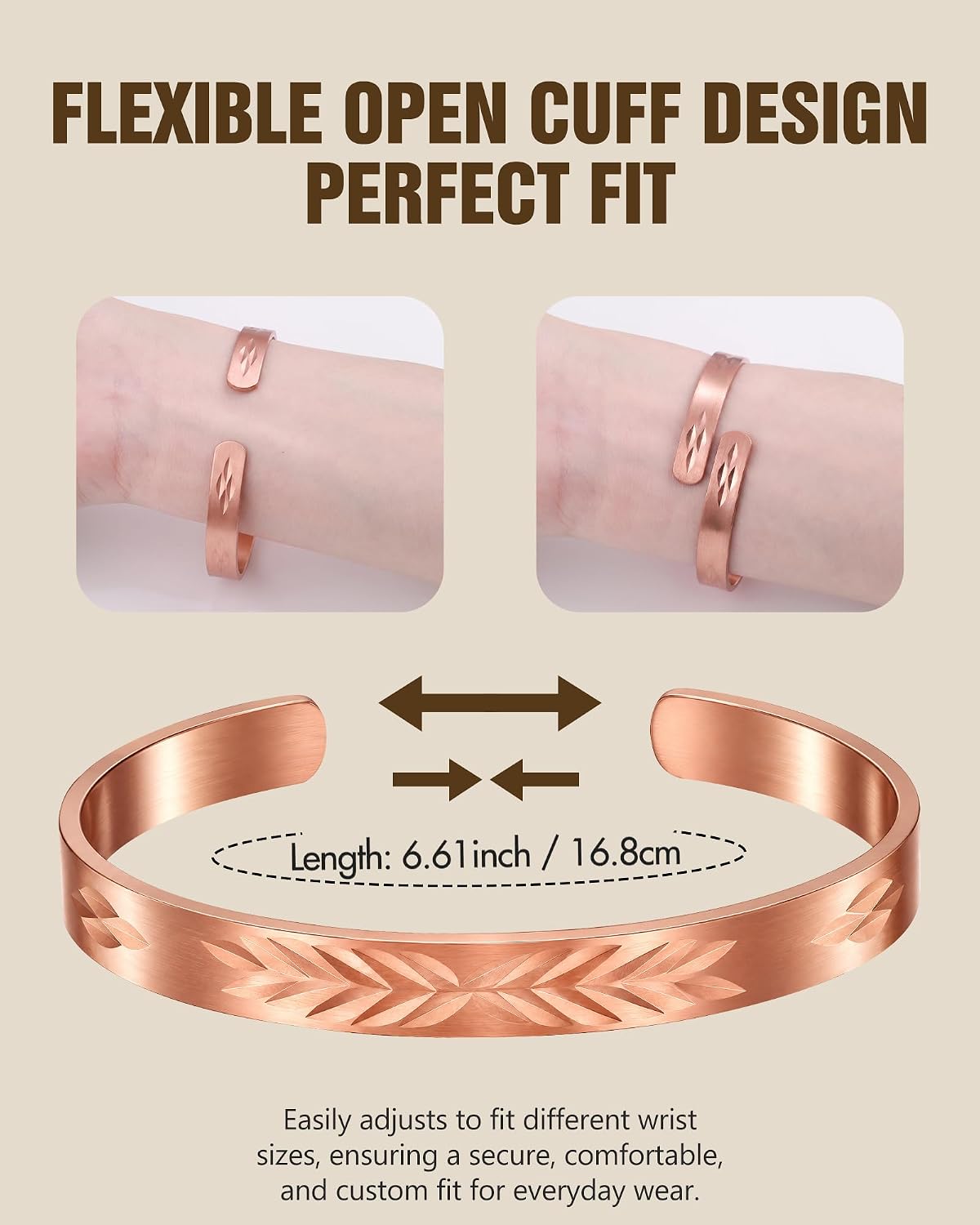 Pure Copper Bracelet & Ring for Women
