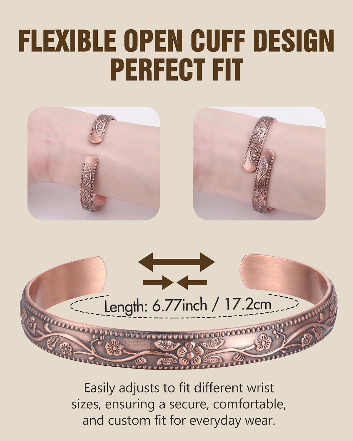 100% Pure Copper Bracelets for Women & Men