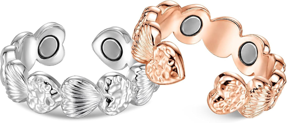 Jecanori 99.99% Pure Copper Rings for Women, 6X Strength Magnetic Ring