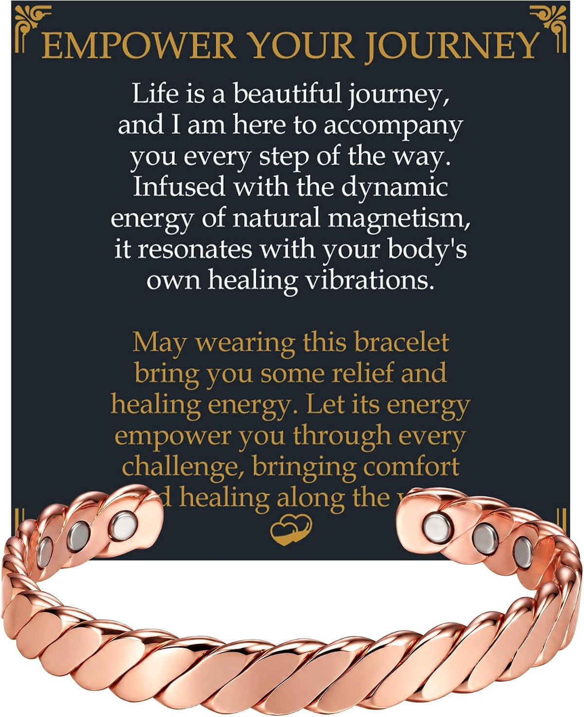 Jecanori 99.9% Pure Copper Magnetic Bracelets for Women & Men