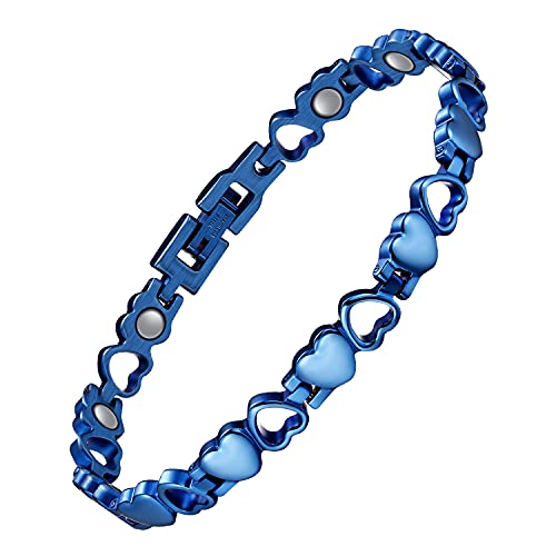 Pulsera magnética Jecanori para mujer, brazalete de acero de titanio, regalo de San Valentín con herramienta ajustable (serie Braveheart)