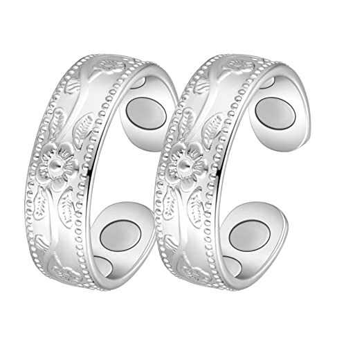 Anillos de cobre Jecanori para mujer, anillo magnético ajustable con forma de corazón de amor, anillos de cobre, regalo de joyería navideña con caja de anillo, regalo de anillos