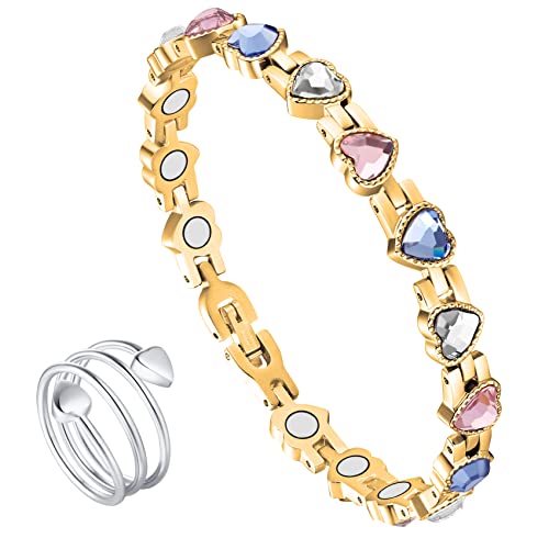 Pulsera magnética de desintoxicación linfática Jecanori para mujer, pulsera magnética de acero de titanio, pulseras, joyería magnética