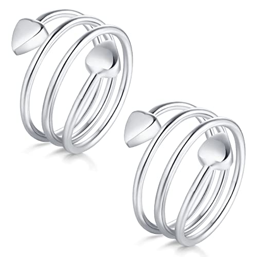 Anillos de cobre Jecanori para mujer, anillo magnético ajustable con forma de corazón de amor, anillos de cobre, regalo de joyería navideña con caja de anillo, regalo de anillos
