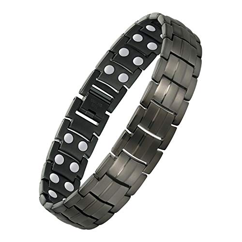 Pulseras magnéticas Jecanori para hombres: pulsera de acero de titanio ultra para hombres con herramienta de extracción y caja de regalo de joyería