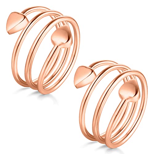 Anillos de cobre Jecanori para mujer, anillo magnético ajustable con forma de corazón de amor, anillos de cobre, regalo de joyería navideña con caja de anillo, regalo de anillos