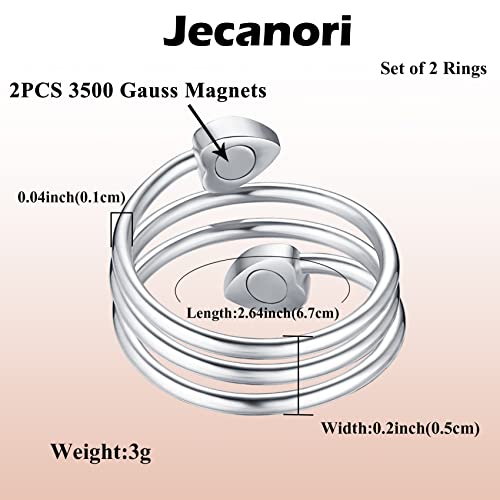 Anillos de cobre Jecanori para mujer, anillo magnético ajustable con forma de corazón de amor, anillos de cobre, regalo de joyería navideña con caja de anillo, regalo de anillos