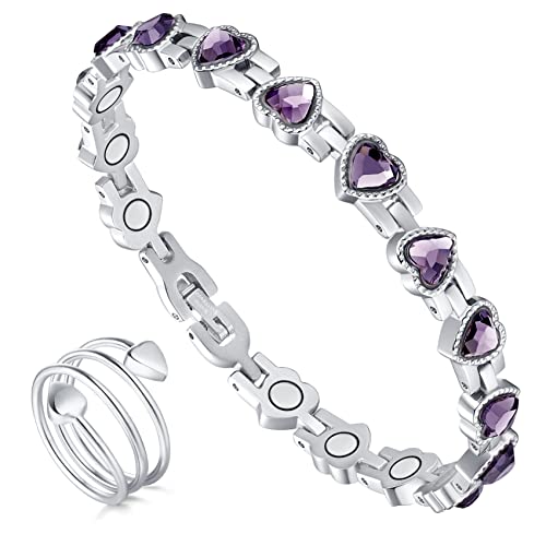 Pulsera magnética de desintoxicación linfática Jecanori para mujer, pulsera magnética de acero de titanio, pulseras, joyería magnética