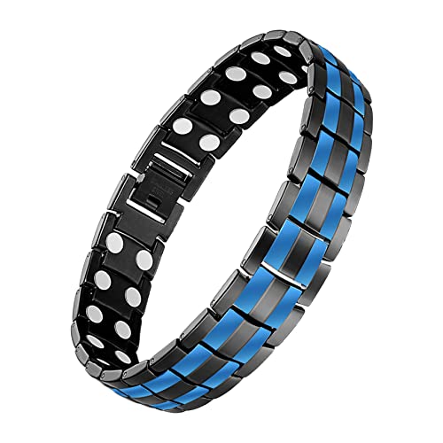 Pulseras magnéticas Jecanori para hombres: pulsera de acero de titanio ultra para hombres con herramienta de extracción y caja de regalo de joyería