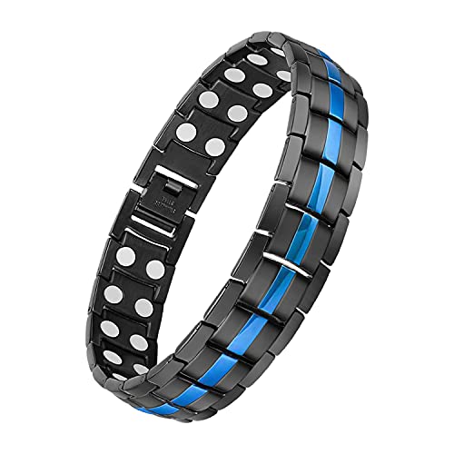 Pulseras magnéticas Jecanori para hombres: pulsera de acero de titanio ultra para hombres con herramienta de extracción y caja de regalo de joyería