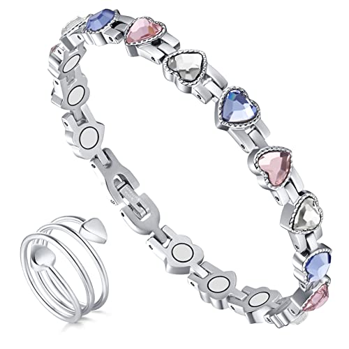Pulsera magnética de desintoxicación linfática Jecanori para mujer, pulsera magnética de acero de titanio, pulseras, joyería magnética