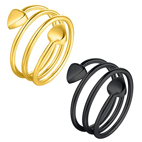 Anillos de cobre Jecanori para mujer, anillo magnético ajustable con forma de corazón de amor, anillos de cobre, regalo de joyería navideña con caja de anillo, regalo de anillos