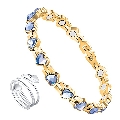 Pulsera magnética de desintoxicación linfática Jecanori para mujer, pulsera magnética de acero de titanio, pulseras, joyería magnética