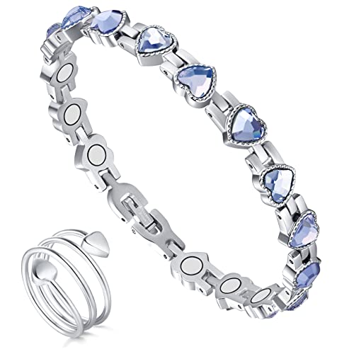 Pulsera magnética de desintoxicación linfática Jecanori para mujer, pulsera magnética de acero de titanio, pulseras, joyería magnética