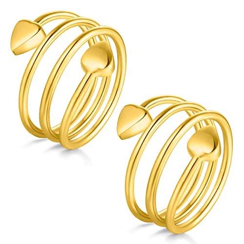 Anillos de cobre Jecanori para mujer, anillo magnético ajustable con forma de corazón de amor, anillos de cobre, regalo de joyería navideña con caja de anillo, regalo de anillos