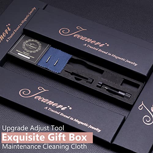 Pulsera de cobre magnético sólido Jecanori para hombres, pulseras magnéticas de cobre con forma de cruz con herramienta de extracción y caja de regalo de joyería