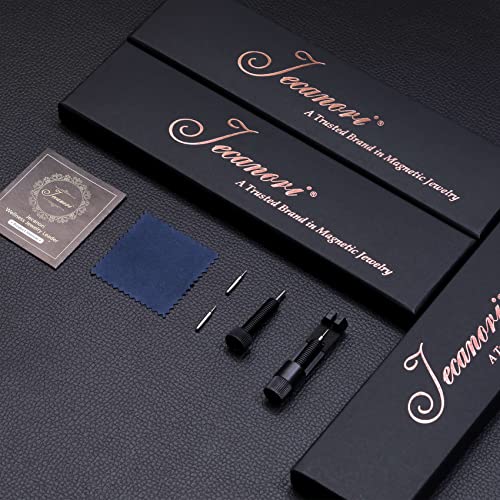 Pulseras magnéticas Jecanori para hombres: pulsera de acero de titanio ultra para hombres con herramienta de extracción y caja de regalo de joyería