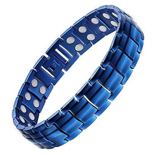 Pulseras magnéticas Jecanori para hombres: pulsera de acero de titanio ultra para hombres con herramienta de extracción y caja de regalo de joyería
