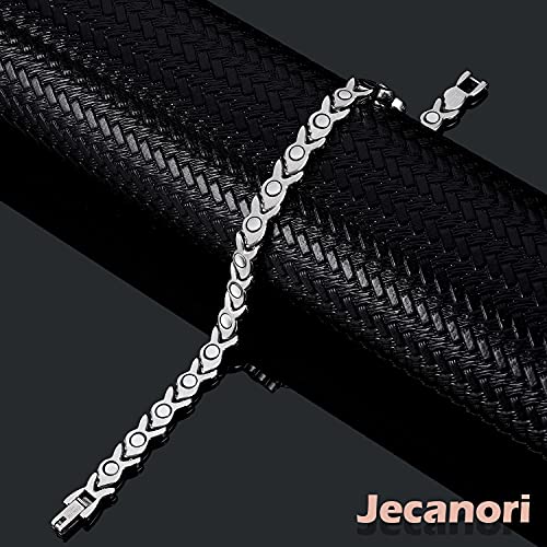 Pulseras magnéticas Jecanori para mujer, pulseras ajustables de acero de titanio, regalos de San Valentín con herramienta de medición de tamaño (serie sirena)