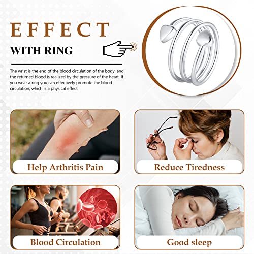 Anillos de cobre Jecanori para mujer, anillo magnético ajustable con forma de corazón de amor, anillos de cobre, regalo de joyería navideña con caja de anillo, regalo de anillos