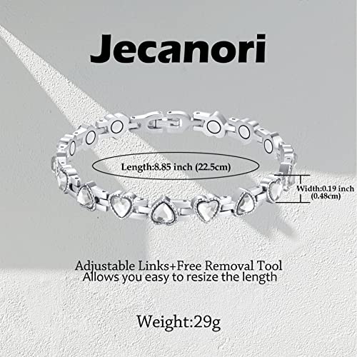 Pulsera magnética de desintoxicación linfática Jecanori para mujer, pulsera magnética de acero de titanio, pulseras, joyería magnética