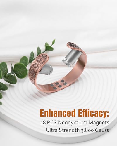 Copper Bracelet, 99.99% Pure Copper Bracelet for Men, 18X Strength Magnetic Bracelets for Men