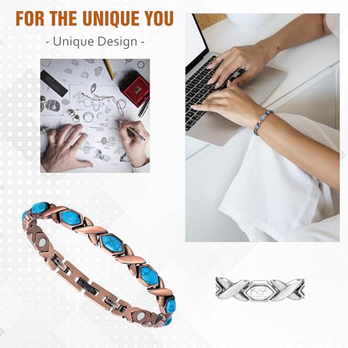 Jecanori Turquoise Magnetic Bracelets for Women