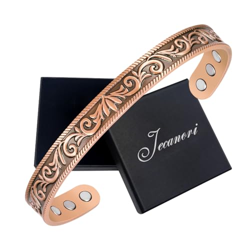 Jecanori Copper Magnetic Bracelets Acanthus Pattern