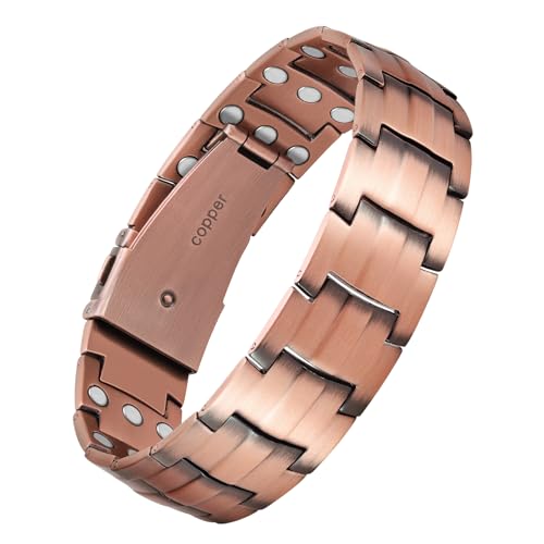 Jecanori Pure Copper Bracelet for Men, Upgrade 3X Ultra Strength
