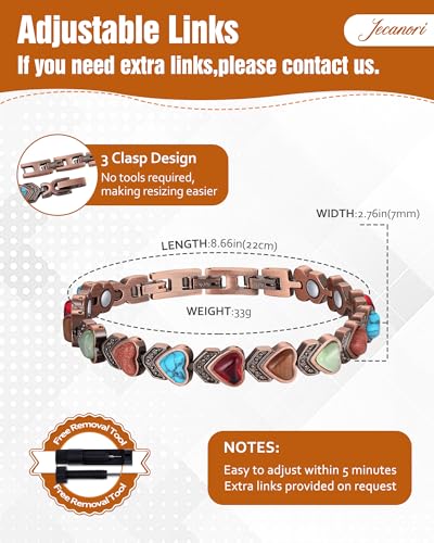 Jecanori Copper Bracelets for Women, Effective Magnetic Bracelets for Women with 3800 Gauss