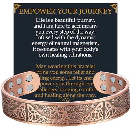 Copper Bracelet for Men, 18X Strength Mens Magnetic Copper Bracelets for Pain Relief