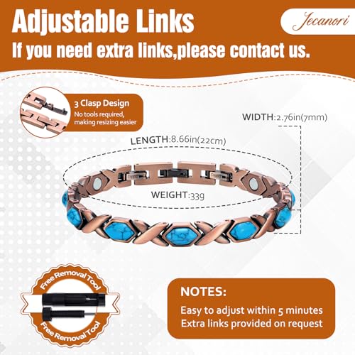 Jecanori Turquoise Magnetic Bracelets for Women