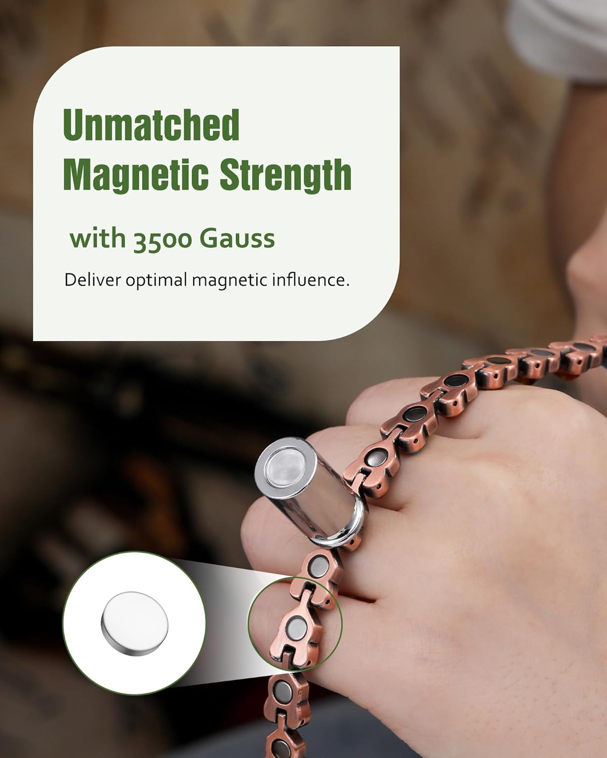Jecanori Copper Ankle Bracelet for Women,3800 Gauss Ultra Strength Magnetic Anklet bracelet