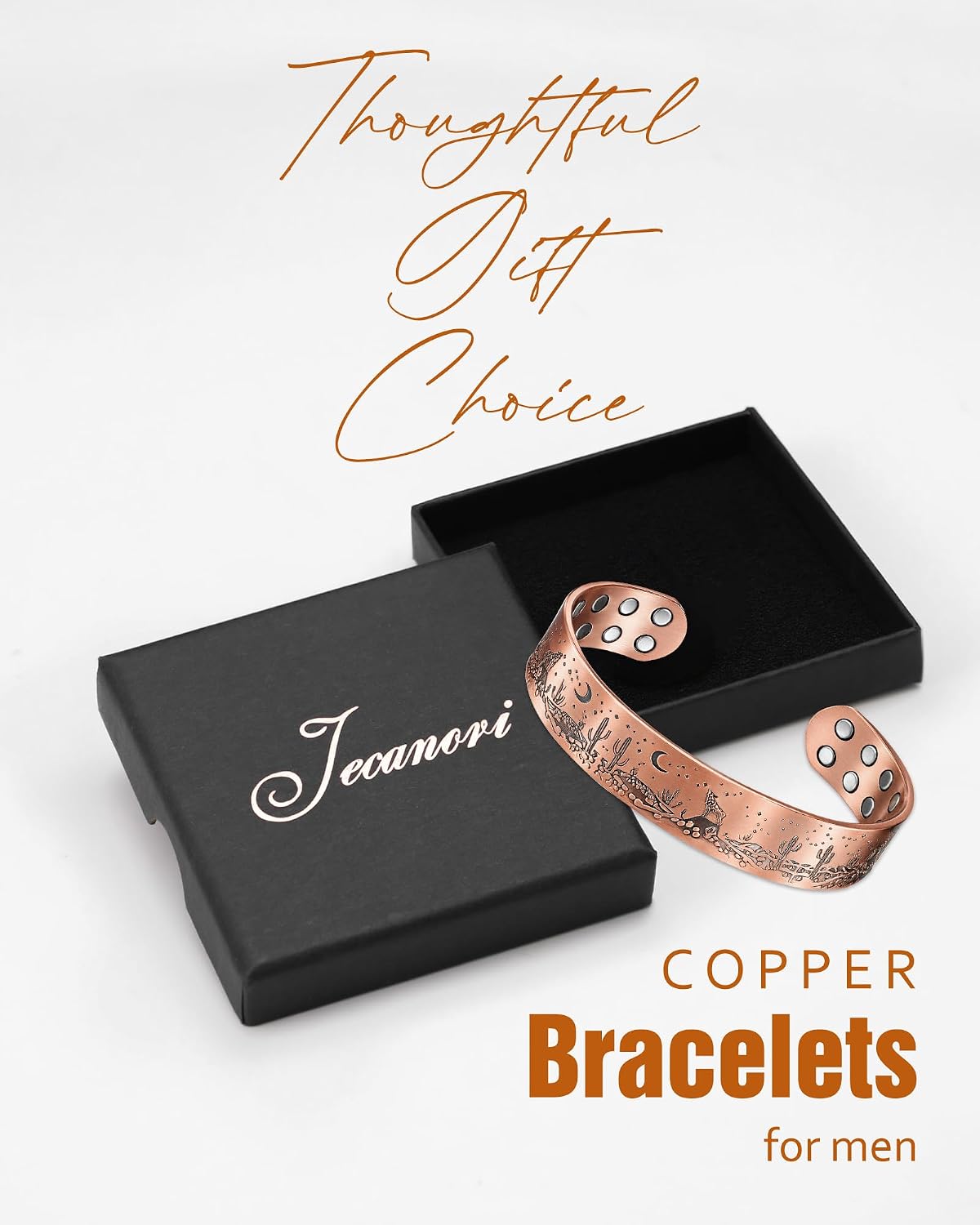99% Pure Copper Magnetic Bracelet for Men with 20 Magnets