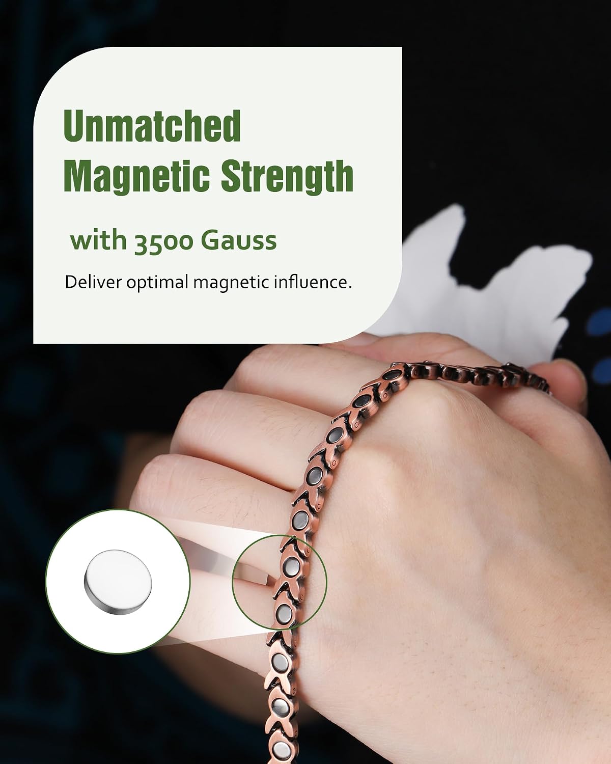 Jecanori 99% Pure Copper Ankle Bracelets for Women - Copper Ring Set